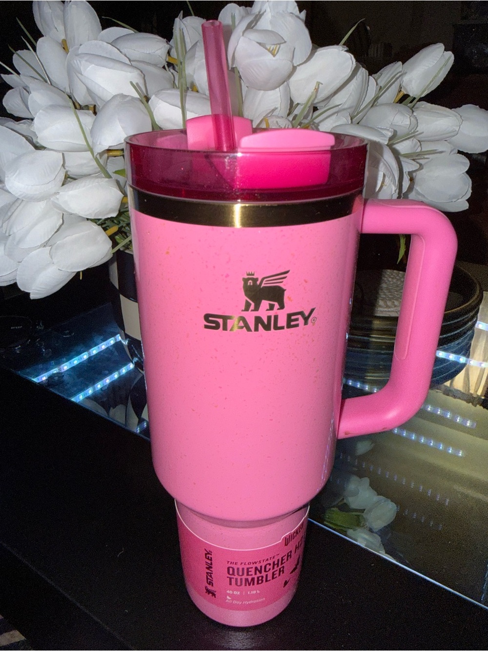 Stanley Wicked Pink Travel Tumbler with Handle 40oz Authentic